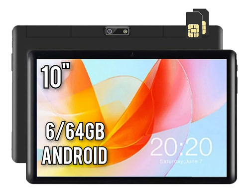 Tablet Phone 10' 6gb 64gb 5000mah Dual Chip Android Pad G6 