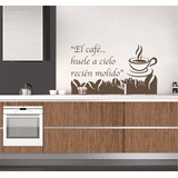 Vinilo Decorativo Pared Frase Y Taza De Cafe