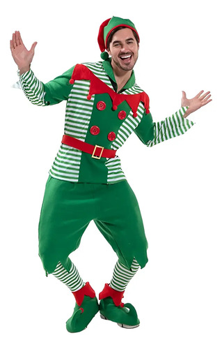 Disfraz De Duende Elfo Navidad Elfo De Ayudante De Santa Claus Para Adultos Hombres Envio Gratis
