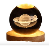 Lámpara De Cristal En Forma De Bola 3d Con Saturno O Luna
