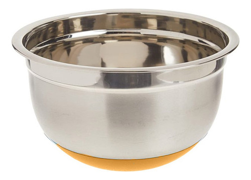 Bowl Acero Inoxidable Base Silicona 24 Cm Cocina Postre Color Naranja