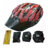 Casco + Kit Protección Patinaje Niña Niño Negro Envio Inmedi