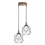 Lustre Pendente Aramado Cálice Duplo Cobre Rose Gold/preto