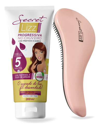 1x Progressiva No Chuveiro Secret Lizz 200ml + Ganhe Escova