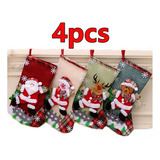 4 Pieces Christmas Fireplace Stockings, Christmas Stocking