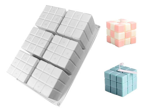 Molde Silicona Cubo Rubik Velas Jabones Reposteria