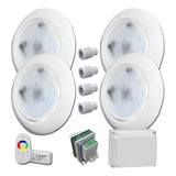 Kit 4 Luces Pileta Hormig 14,4w Rgb Vulcano Listo A Instalar