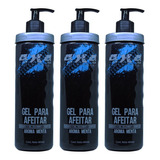 3 Pzs Gel Razurar/afeitar 4x4 Profesional Menta 485ml