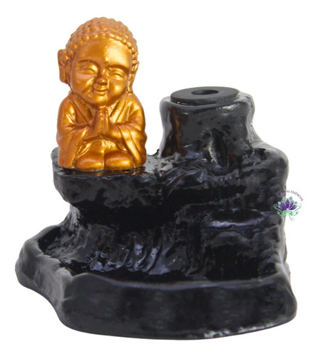 Incensário Cascata Pedras Com Buda Reverenciando (1un)