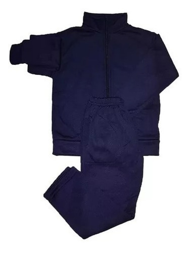 Conjunto Campera Pantalon Acetato Niños Colegial 4 A 16 Azul