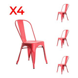 Juego De Sillas Tolix Metal X4u Comedor Colores Impacto