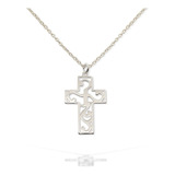 Dije Cadena Cruz Cristo Filigrana Plata Ley 925 Hombre Mujer