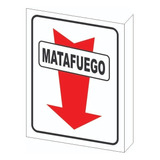 Cartel Matafuego Flecha Doble Faz Con Aleta Pestaña 30x40