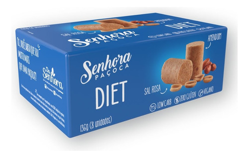 Da Senhora Paçoquinha Zero Adição De Açucar Diet Paçoca Caixa 8 16g