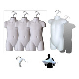 Maniqui Para Ropa Niño  Plastico Flexible Busto 4 Piezas