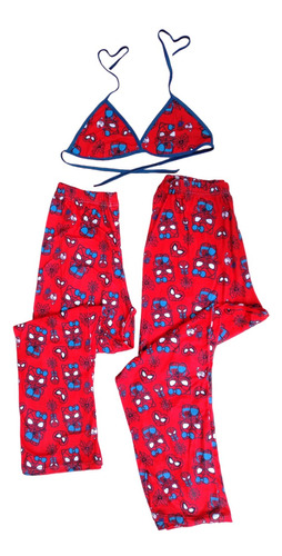 Duo Pijama Pareja Spiderman-kitty Coordinado De Parejas