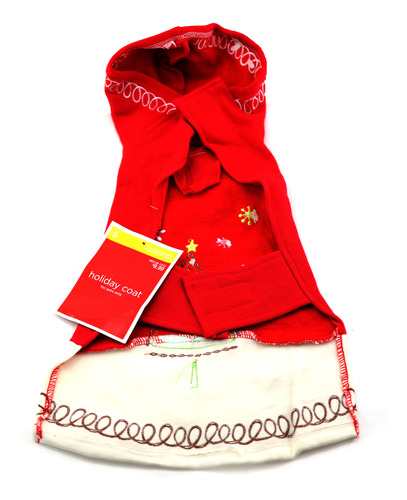 Roupa De Pet Cachorro Inverno Natal Vermelha Com Capuz B7048