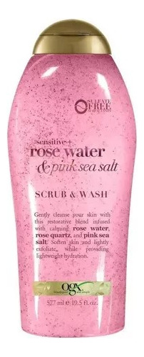 Ogx Sensitive Rose Water & Pink Sea Salt Scrub & Wash 577 Ml