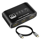 Xmsjsiy Interruptor Hdmi 8k Hdmi 2.1 Splitter Selector 3 En