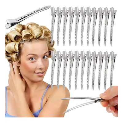 60 Piezas Pinza Perforada Para Cabello Tipo Pico De Garza Ac