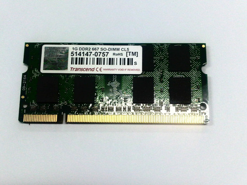 Memoria Ram 1 Gb Ddr2 667 So-dimm 1x2 Total 2gb Transcend