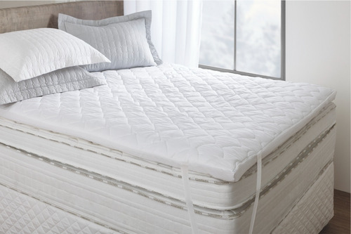 Casa W Premium Pillow Top Protector Casal Branco 190x140cm