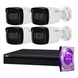 Kit Seguridad Dahua Dvr 4k 4 Ch + 4 Camaras 8mp + Disco