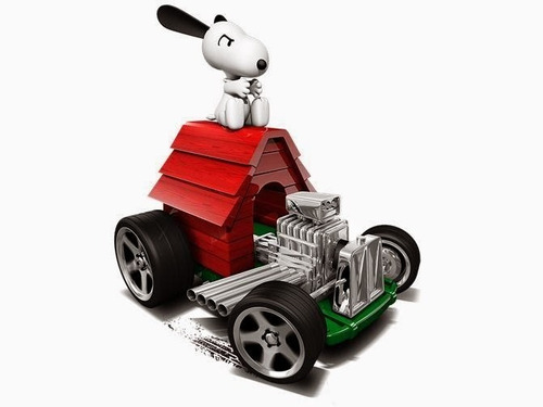 1:64 Mattel Carro Snoopy Peanuts Hot Wheels A Escala 