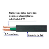 Cable, 3 Conductores, Calibre 12, 100 M, Volteck 40006 Color De La Cubierta Negro