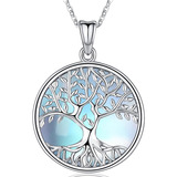 Joyería De Piedra Lunar Para Mujer, Collar De Árbol De La Vi