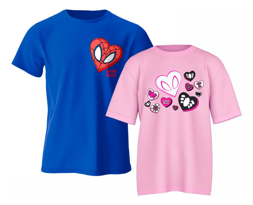 Combo Parejas Miles Morales Gwen Spiderman Duo Playeras