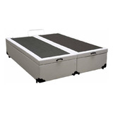 Cama Box Baú Queen Bipartido Blindado Sintético Branco