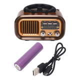 Radio Am Fw Sw Usb Bluetooth Mp3 Tf Vintage Retro Recargable