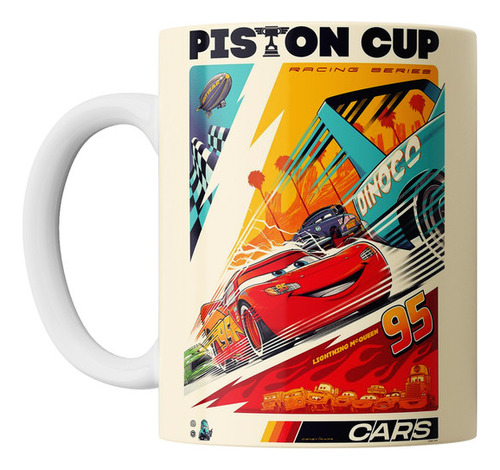 Taza De Ceramica Cars Rayo Mcqueen Piston Cup