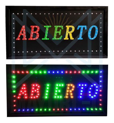 Cartel Led Luminoso Abierto  220v Mayorled