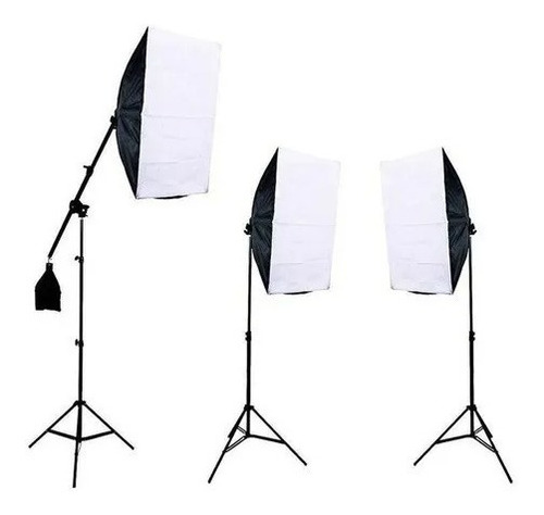 Kit Softbox Girafa Softbox 3x 50x70 Iluminação Continua Nfe