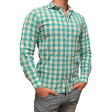 Camisa Cuadrille Verde Prototype Talle S Hombre