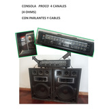 Combo Consola Potenciada Proco 4 Canales  + 2 Parlantes