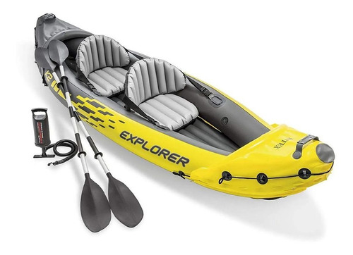 Caiaque Inflável Explorer K2 Com Remos E Bomba Intex