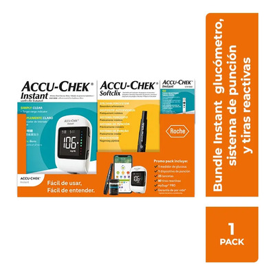 Promo Pack Glucómetro Accu-Chek Instant + Softclix kit + 50 tiras reactivas | Envío gratis