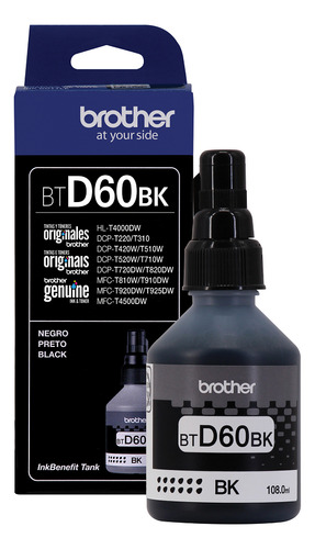 Brother Btd60bk Volor De La Tinta Negro 108ml 