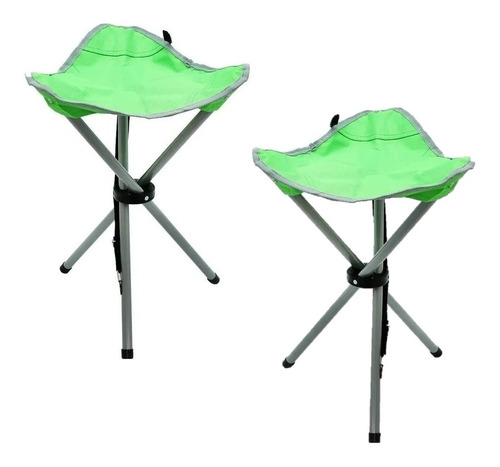 Set Banco Plegable Campamento Playa Ozark Verde 2 Piezas