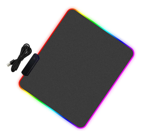 Mousepad Gamer Mediano Usb Luz Led Rgb Tela Antideslizante