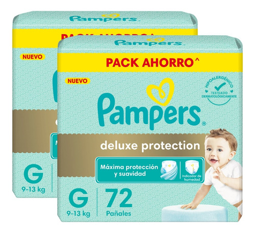 Set 2 Pañales Pampers Deluxe Protection Talles M G Xg Xxg