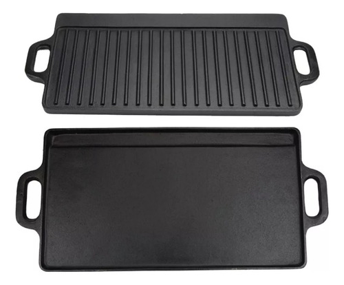 Plancha Grill De Hierro Fundido Reversible Hermosa Vida