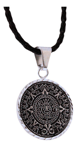 Collar De Hombre O Mujer Dije Calendario Azteca Plateado