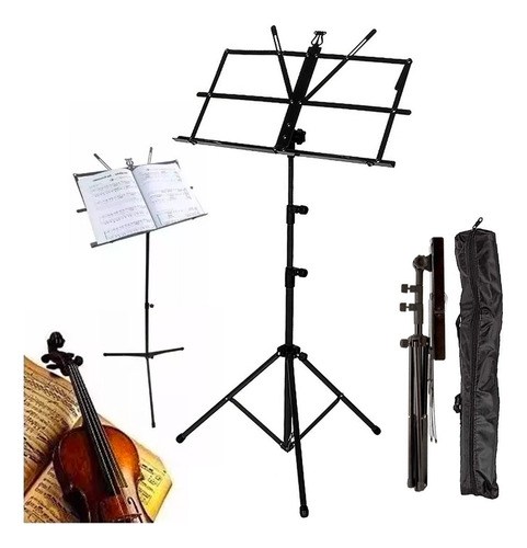 Atril De Partitura Altura Regulable Plegable Con Funda