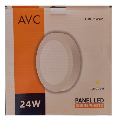 Foco Panel Plafon Led Sobrepuesto Redondo 24w Avc Luz Fria