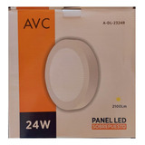 Foco Panel Plafon Led Sobrepuesto Redondo 24w Avc Luz Fria