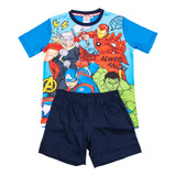 Pijama Niños Manga Corta Avengers Marvel Licencia Oficial